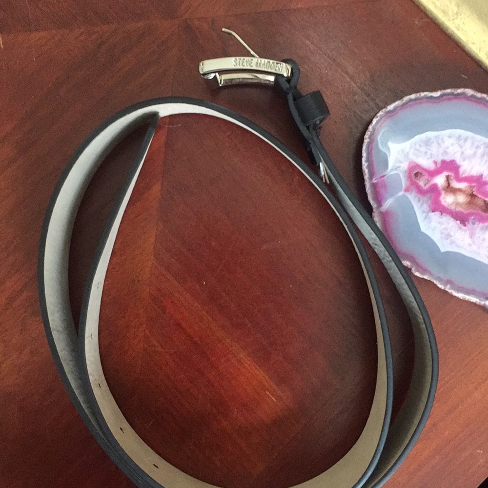 Steve madden black leather belt